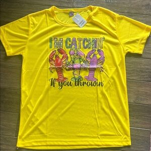 NWT Mardi Gras Tee - 'I'm Catchin' If You Throwin''